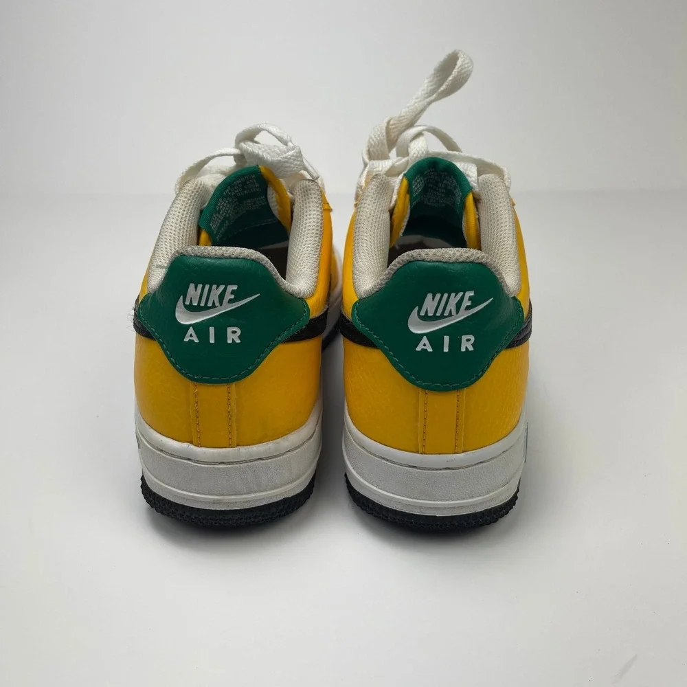 Nike Sneakers Kids 4Y Air Force 1 Low Yellow White Green Black Leather EUC